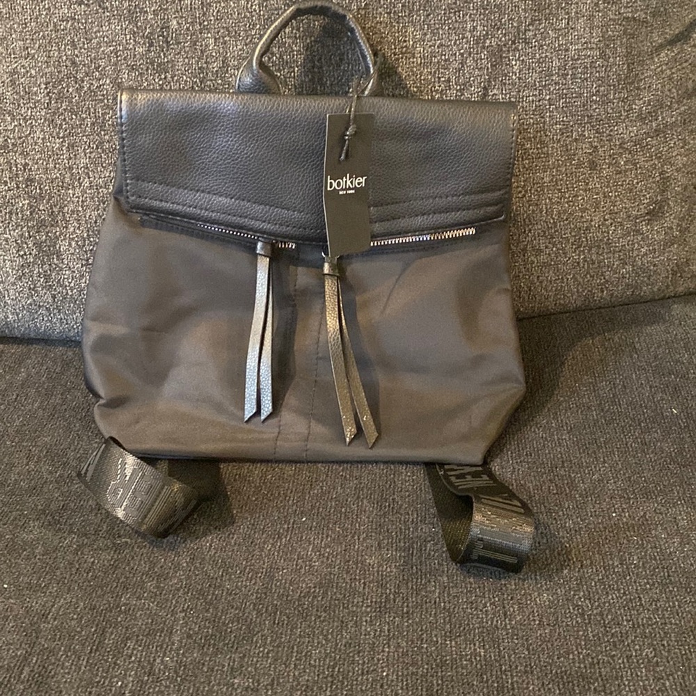 Mini black nylon backpack